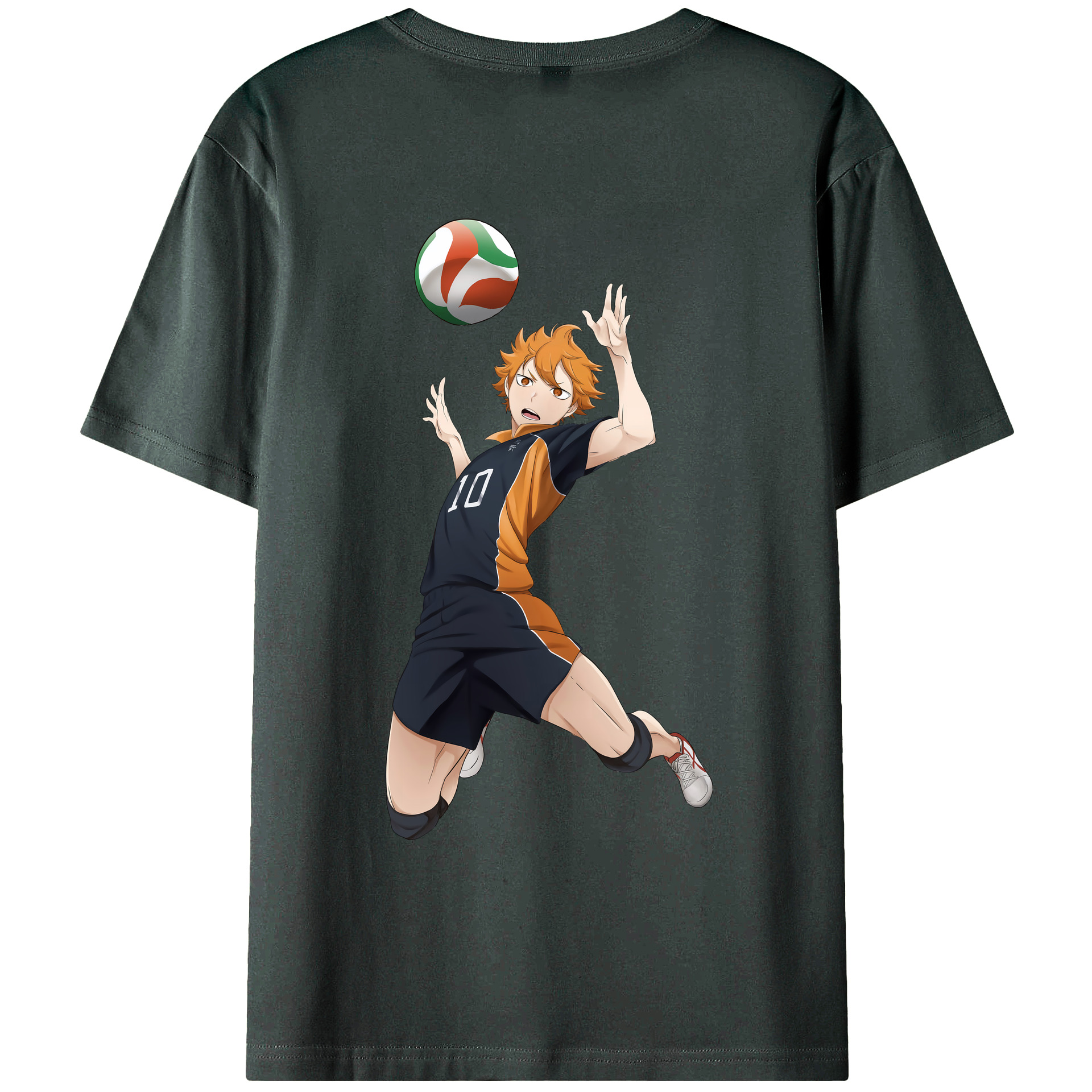 （画像用） ハイキュー!! Haikyu!! 綿100％ メンズ半袖Tシャツ（バックプリント） 通気性